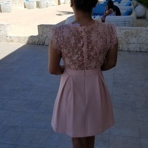 BCBGeneration

Pleated Lace-Contrast Dress